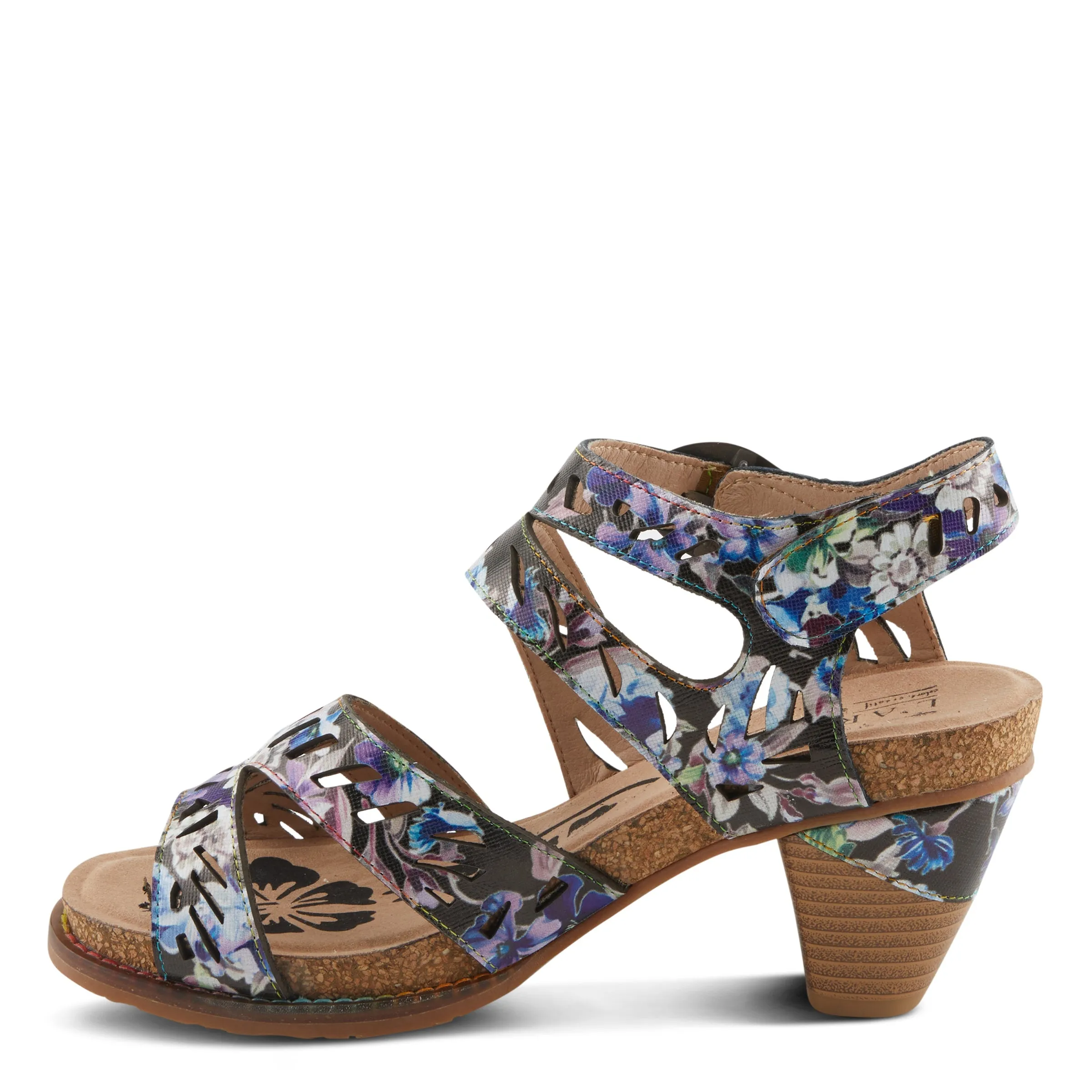 Spring Step Shoes  L'Artiste Abreeze Sandals Women’s Leather Floral 2.25" Heel