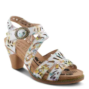 Spring Step Shoes  L'Artiste Abreeze Sandals Women’s Leather Floral 2.25" Heel