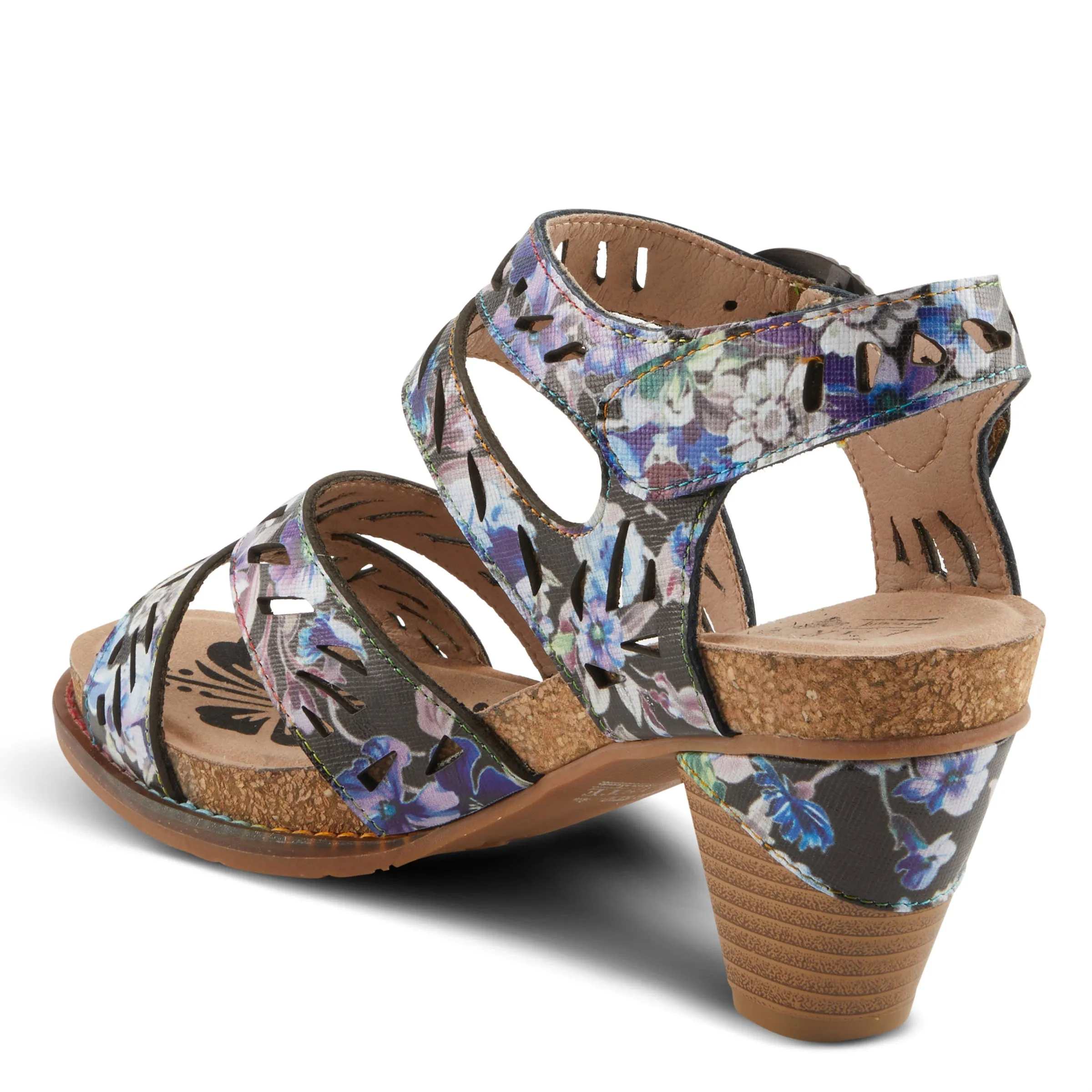 Spring Step Shoes  L'Artiste Abreeze Sandals Women’s Leather Floral 2.25" Heel