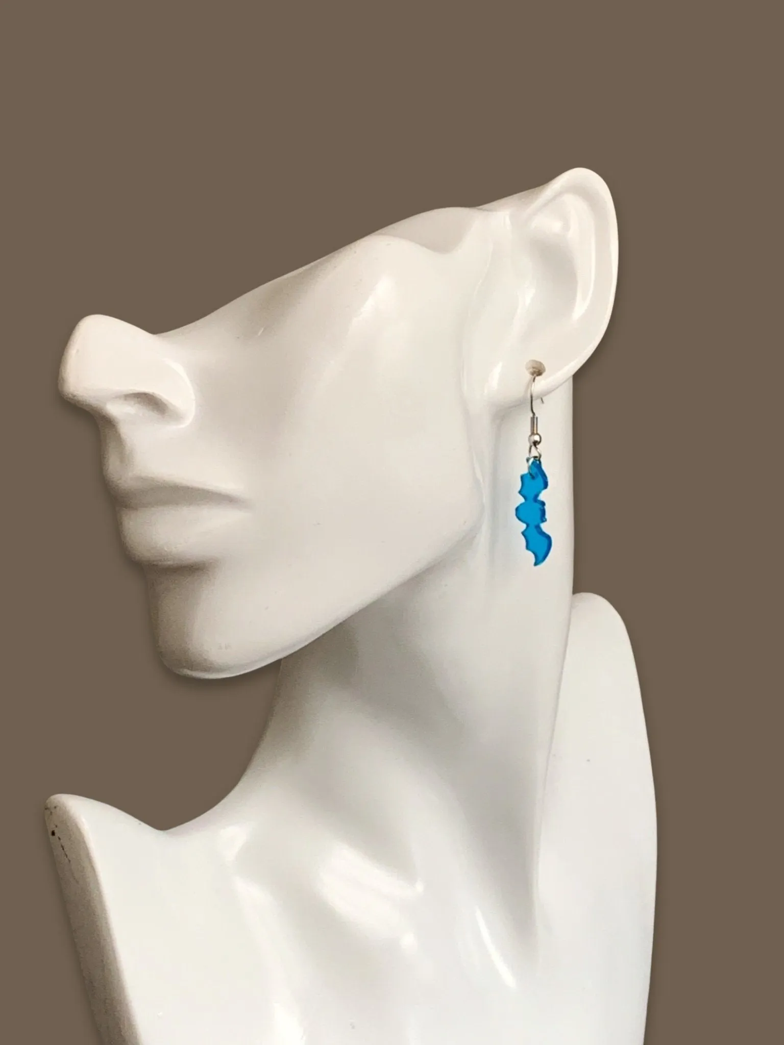 Translucent Blue Mini Bat Earrings
