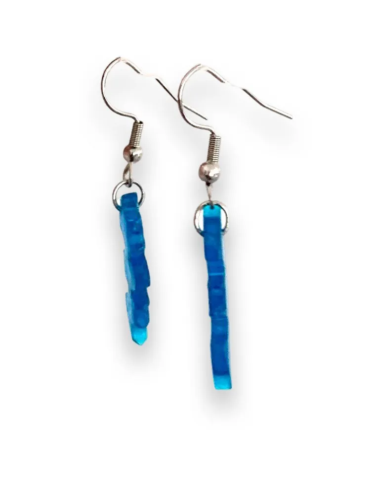 Translucent Blue Mini Bat Earrings