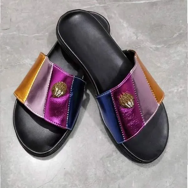 Women's One-Shaped Mosaic Multicolored Eagle Decorative Slippers 24203063C