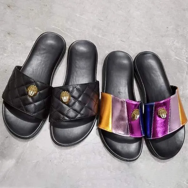 Women's One-Shaped Mosaic Multicolored Eagle Decorative Slippers 24203063C