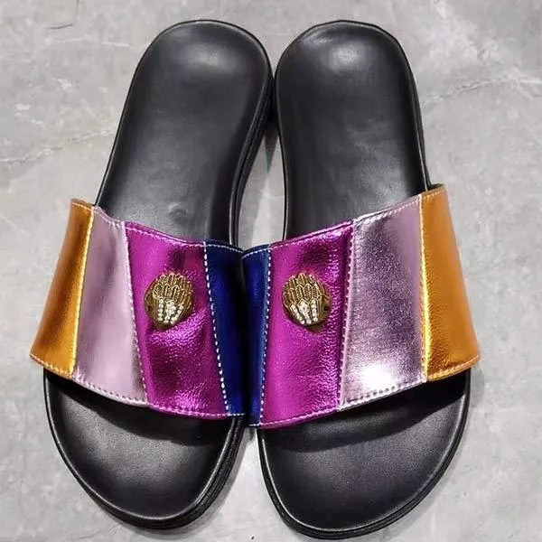 Women's One-Shaped Mosaic Multicolored Eagle Decorative Slippers 24203063C